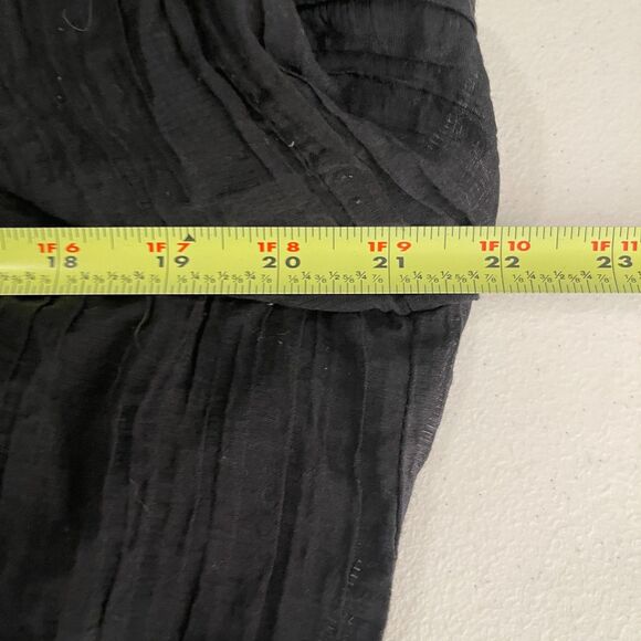 Marc Jacobs Women's Medium Black Button Up Puff Sleeve Collared Sheer Top - Picture 9 of 10